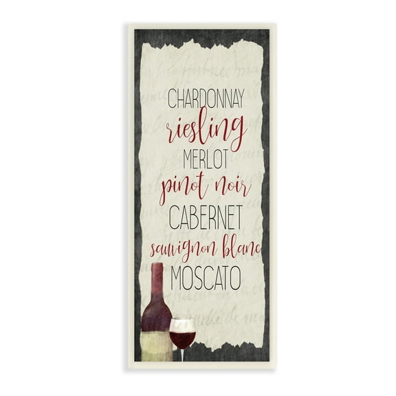 Stupell Industries Country Kitchen Wine List Common Grapes Wall Plaque by Kim Allen