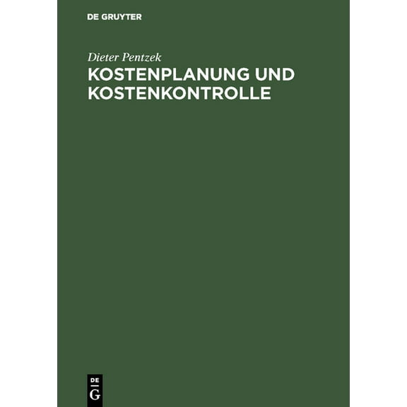 Kostenplanung und Kostenkontrolle, (Hardcover)