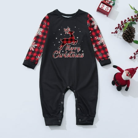 

Christmas Toddler Baby Letter Printed Romper Jumpsuit Family Clothes