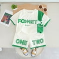 thumbnail image 2 of GXWEA 18 Months Boy Clothes Toddler Boy Sets Toddler Baby Boy Summer Clothes T Shirt Elastic Waist Pockets Shorts Set 2 Piece Outfit White 18-24 Months, 2 of 9