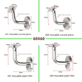 thumbnail image 1 of Soporte de pasamanos de pared para pasillo con cabezal móvil de acero inoxidable PVC201, accesorios de soporte de pared, curva de siete formas, 1 of 3