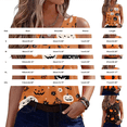 thumbnail image 4 of IMENGL Women's Slim-Fit Camisole Casual Halloween V Neck Vest Shirts | Pumpkin Graphic Shirt Halloween Print Layering Halloween Outfit Sleeveless Soft Tank Top for Womens,M-XXL, 4 of 7
