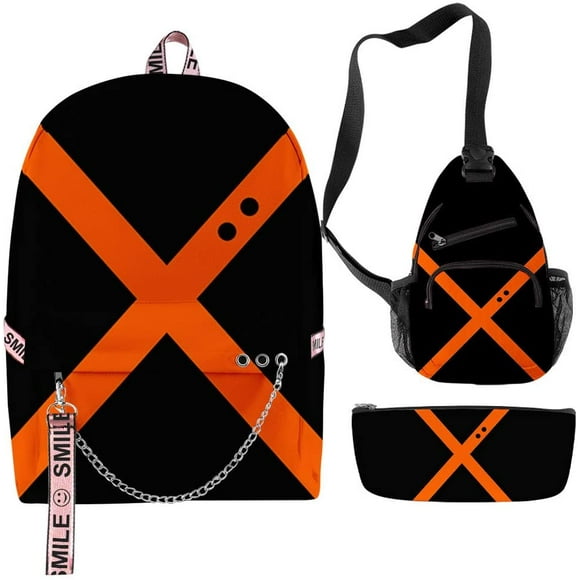 Boku No Izuku Midoriya Hero Academia Kid Backpack Schoolbag Suitable for teens students and unisex 3pcs (Style B)