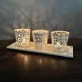 thumbnail image 4 of Xihbxyly Juego de Candelabros de Geometría Europea, Diseño Moderno de Hierro, Bandeja de Metal Negro y Madera, Ideal para Salas de Estar y Cafeterías, Decoración para Bodas, Juego de 3 Piezas, Sin Ve, 4 of 4