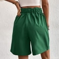 thumbnail image 4 of PiGOGI Women's Loose High Waist Wide Leg Shorts with Pocket Solid Color Casual Summer Lightweight Pants Green XL, 4 of 6