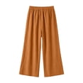 thumbnail image 7 of Oiangi Womens Plus Size Wide Leg Pants Elastic Waist Palazzo Pant Fall Trendy Ankle Trousers with Pockets Orange XL, 7 of 7