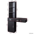 thumbnail image 4 of GZXS Wall Mount Barber Stations, Modern Simple Hair Styling Salon Equipment W/ 3 Open Shelves, Lockable Left Shelf (Black), 4 of 9