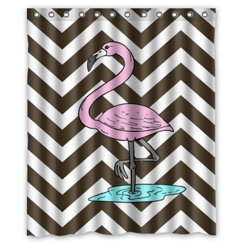 Mohome Brown White Chevron Pink, Pink Flamingo Shower Curtain Target