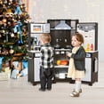thumbnail image 5 of Pirecart Kids Play Kitchen Corner Wooden Pretend Toddler Toys Playset with Realistic Lights & Sounds, Stove, Water Dispenser, Cutting Board, Birthday Gift for Age 3+ Girls and Boys, Brown, 5 of 7