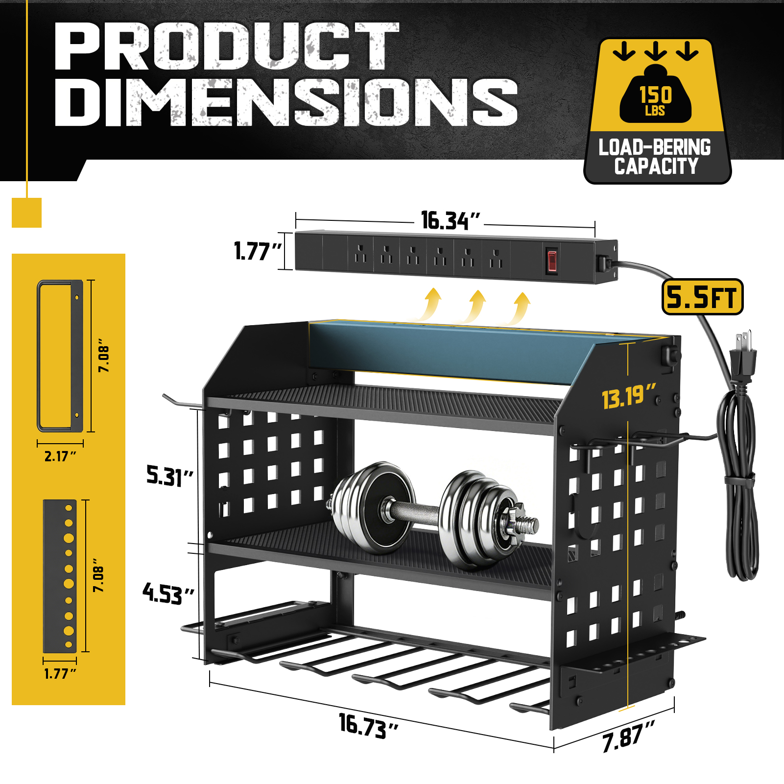 Sunally Power Tool Organizer with Charging Station, 3-Tier photo 6