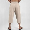 thumbnail image 4 of Garbnen Linen Pants Mens Wide Leg Drawstring Baggy Mens Capris Pants Spring Summer Loose Fit Beach Casual Mens Pants with Pockets, 4 of 4