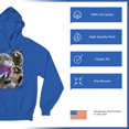 thumbnail image 6 of Racoons Howling at the Moon Sweatshirt Funny Galaxy Wildlife Universe Humor Weird Animal in Space Hoodie, 6 of 7