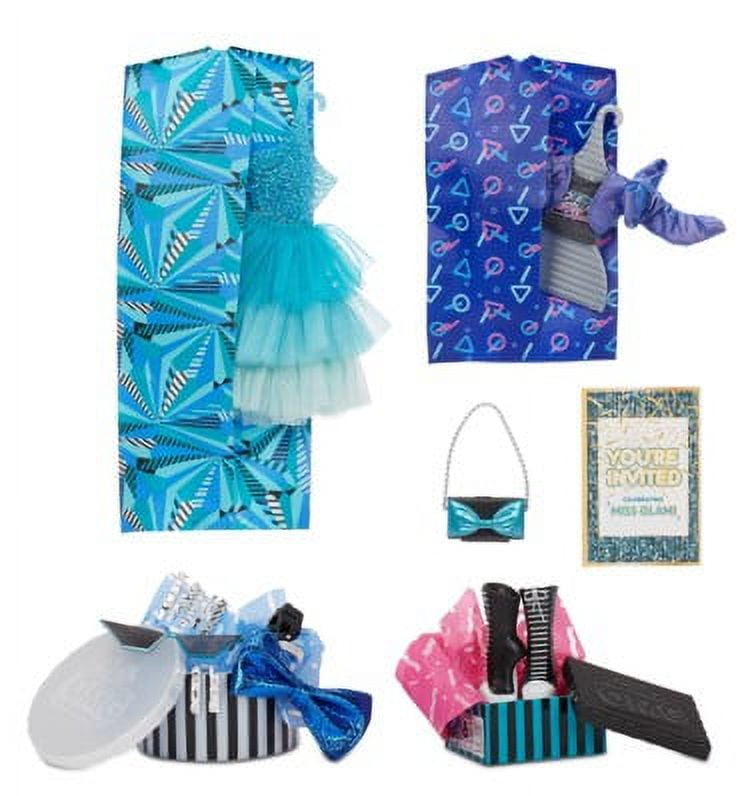 LOL Surprise OMG Present Surprise Fashion Doll  Miss Glam Set Pack with 20 Surprises, 5 Outfits, Age(图4)