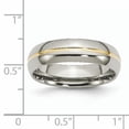 thumbnail image 6 of Titanium Yellow IP-plated Grooved 6mm Polished Band, 6 of 11