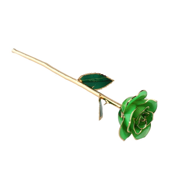 Deep Green Gold Rose, ZJchao Gold Rose Love Forever Long Stem Dipped 24k Rose Foil Trim Gifts