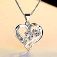 thumbnail image 2 of US1-2Pc 925 Sterling Silver Infinity Love Heart Cubic Zirconia Pendant Necklace, 2 of 5