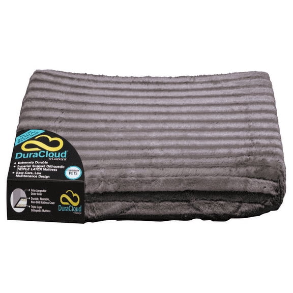 DuraCloud Pet Bed with Solid Stripe Contour Cover, Large