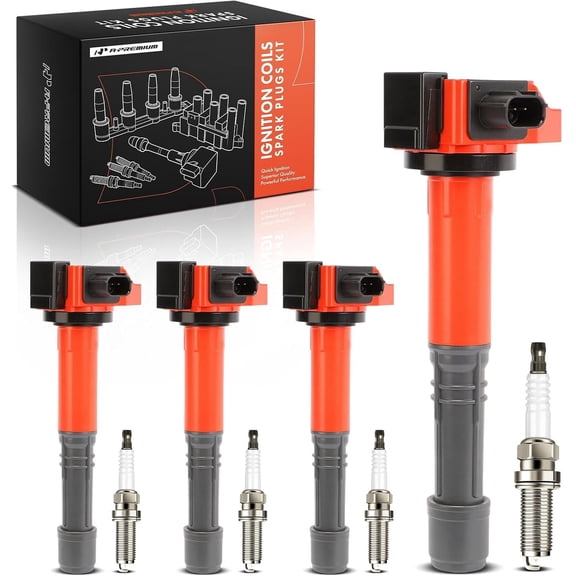 A-Premium (Red) Set of 8 Ignition Coil Pack and Iridium Spark Plugs Compatible with Honda CR-V CRV 2015-2019, Accord 2013-2017 & Acura TLX 2015-2020, ILX 2016-2022, 2.4L