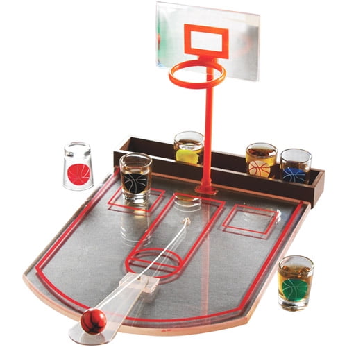 6 Shot Glasses Ball Relaxdays Basketball Drinking Game Party Game HxWxD 22.5 x 24 x 44 cm Basket Transparent
