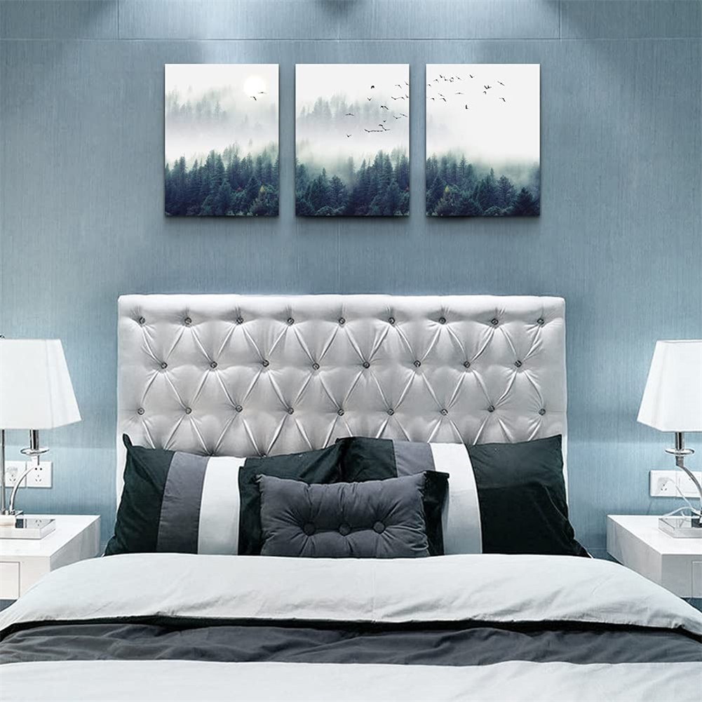 3 Piece Canvas Wall Art for Living Room Trees Landscape Painting 12"x16"x3 MLINY Wall Decor
