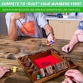 thumbnail image 3 of GoSports Shut the Box Premium Wooden Dice Game - Classic 4 Player Board Family Game, 10 Number Rows with Red Felt, Dice and Wood Stain Finish - For Kids and Adults, 3 of 6