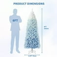 thumbnail image 2 of Snow Flocked Pencil Christmas Tree, Snow-Flocked Slim Artificial Christmas Tree Slim Artificial Christmas Tree with Sturdy Metal Stand, Skinny Xmas Tree Holiday Decoration for Home, Office, 2 of 9