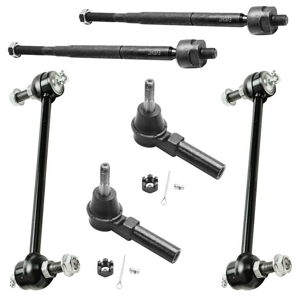 Detroit Axle - Front 6pc Suspension Kit for Chevy Cobalt HHR Pontiac G5 Pursuit, 4 Inner Outer Tie Rod Ends 2 Sway Bars Replacement