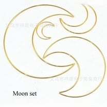 OUNONA 8-Piece Moon Shaped Metal Hoops for Dream Catcher, Macrame Crafts, Wall Hanging, Wreath Decor, and Projects