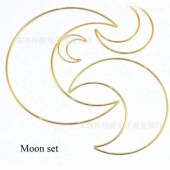 OUNONA 8-Piece Moon Shaped Metal Hoops for Dream Catcher, Macrame Crafts, Wall Hanging, Wreath Decor, and Projects