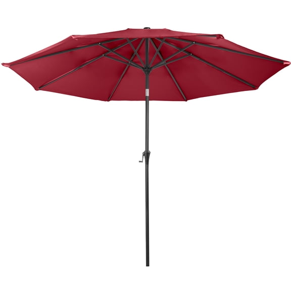 Villacera 9FT Outdoor Patio Umbrella Shade with Auto Tilt, Red