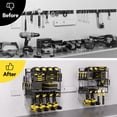 thumbnail image 3 of Heavy Duty Power Tool Organizer 400LB Capacity - Metal 4-Tier Wall Mount Garage Tool Storage with Drill Holder, Screwdriver & Pliers Rack, Black, 3 of 8