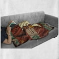 thumbnail image 6 of Longhorn Soft Flannel Fleece Throw Blanket, Themed Illustration of Bull Head Inspired Ornamental Image, Cozy Plush for Indoor and Outdoor Use, 50" x 70", Multicolor, by Ambesonne, 6 of 6