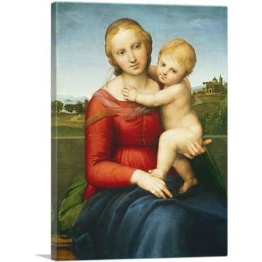 ARTCANVAS The Small Cowper Madonna 1505 Canvas Art Print by Raphael - Size: 26" x 18" (0.75" Deep)