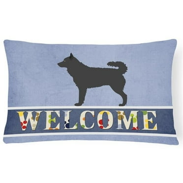 Caroline's Treasures BB8336PW1216 Mudi Welcome Canvas Fabric Decorative Pillow, Blue, 12H x16W, multicolor