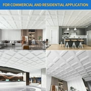 White 2 ft. x 2 ft. Decorative Square Drop Ceiling Tile, Lay-In PVC Ceiling Panels (48 sq.ft./Case)