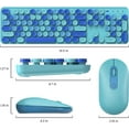 thumbnail image 4 of Teetheory Wireless Keyboard and Mouse Combo, Retro Keyboard with Round Keycaps, 2.4GHz Full-Sized Typewriter Keyboard, Cute Wireless Mouse for PC/Laptop/Mac/Windows XP/7/8/10 (Blue-Colorful), 4 of 8