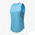 thumbnail image 5 of ClodeEU Women's Breathable Tank Top ,Casual Crewneck Loose Fit Sleeveless Vest for Workout Sky Blue,Womens Plus L, 5 of 6