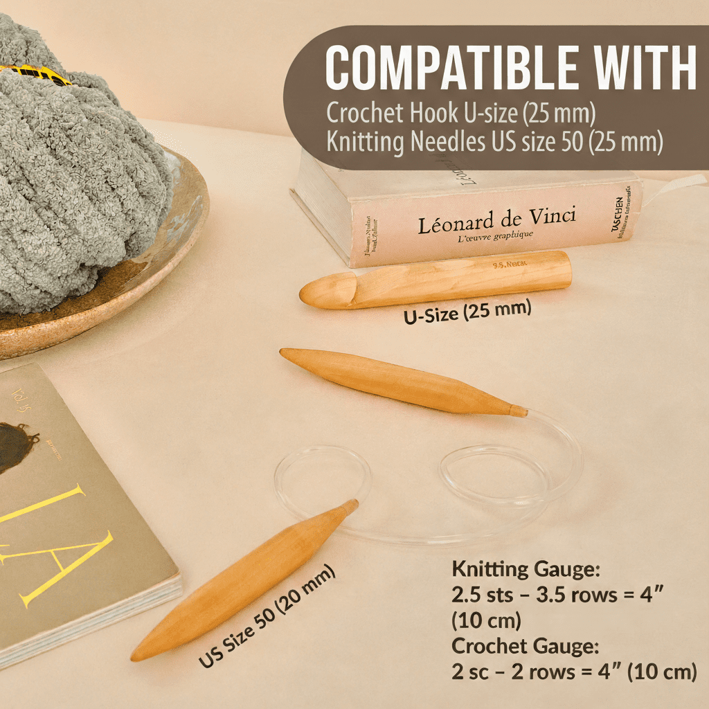 Craftiss Chunky Chenille Yarn for Crochet 8 Rolls - Jumbo 7 Weight (27 Yds, 8 oz Skein) Bulky Thick Crochet Knit Blanket Chunky Yarn for Hand Knitting