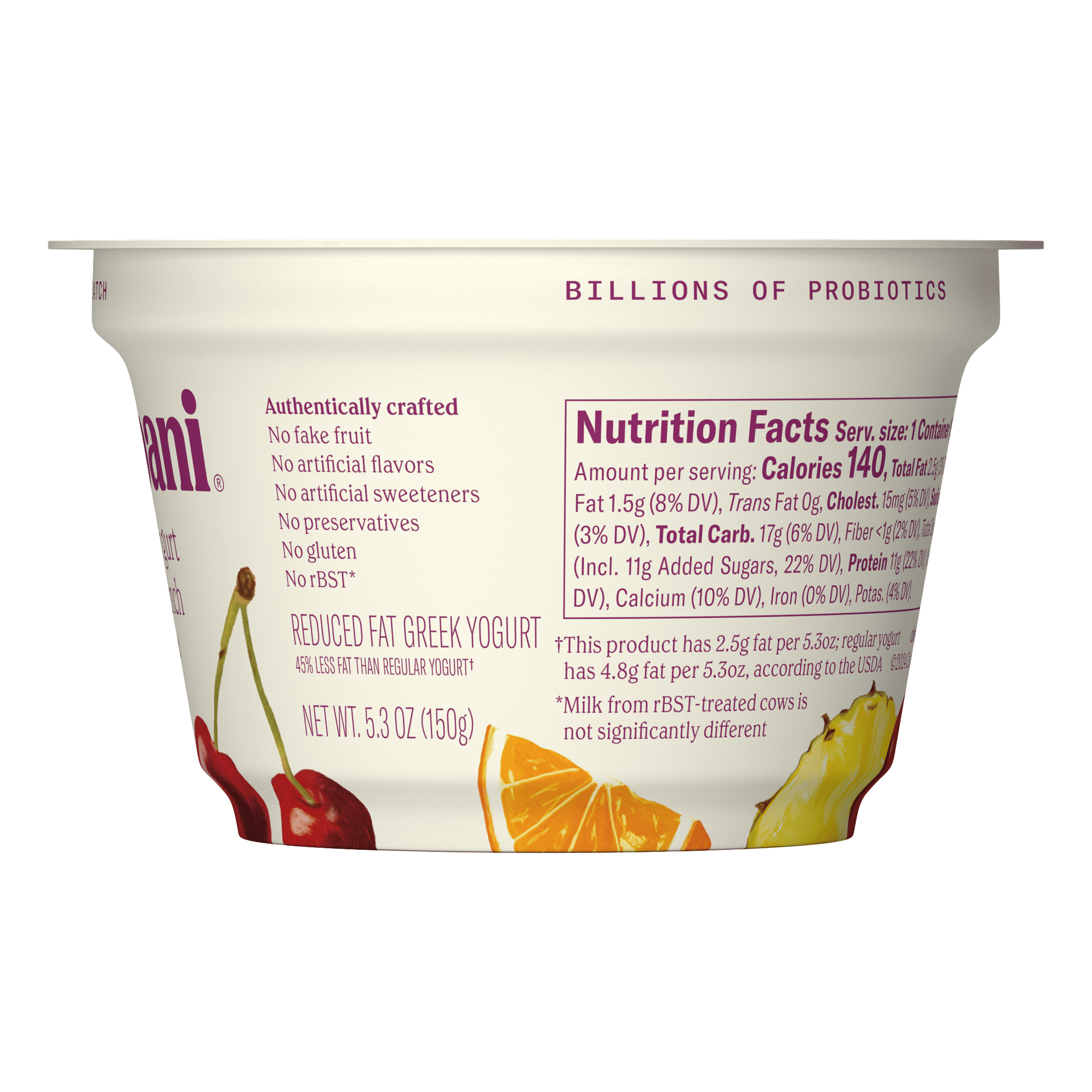 Chobani Reduced Fat Greek Yogurt Limited Batch Fruit Punch 5.3oz Cup