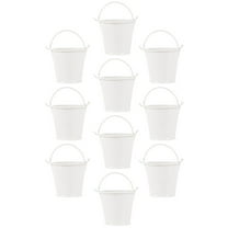 Soimiss 10PCS White Metal Bucket Round Flower Pot Storage Container for Balcony Garden