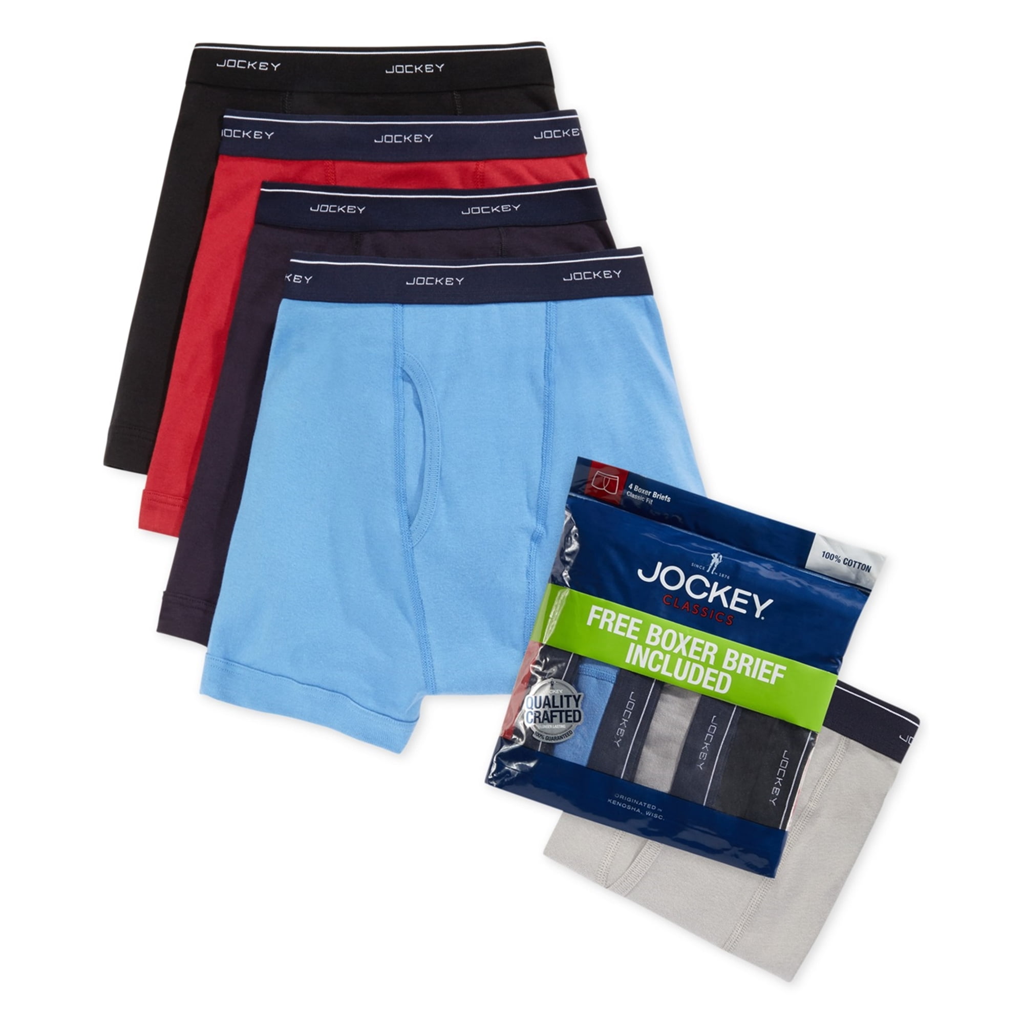 Calzoncillos tipo bóxer Jockey para hombre, paquete de 5, multicolor,  grande Jockey Calzoncillos boxer