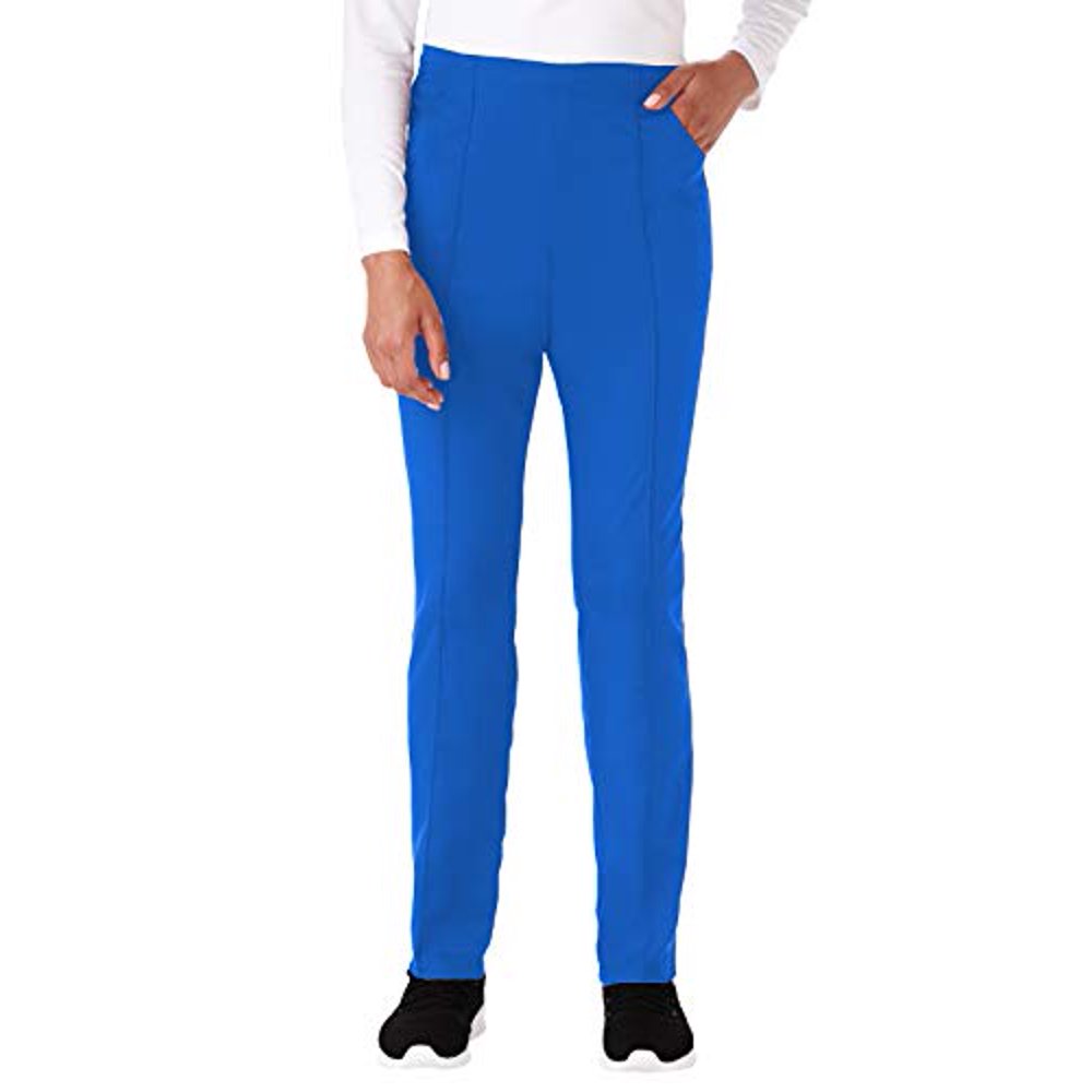 blue straight leg pants