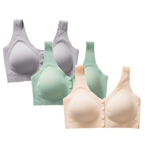3pcs Nursing Bra,Breastfeeding Bra,Wireless Maternity Bra,Seamless Support Bra,Front Snap Button Bra,Wide Shoulder Strap Bra,Wire Free Tank Bra,Summer Thin Section Bra