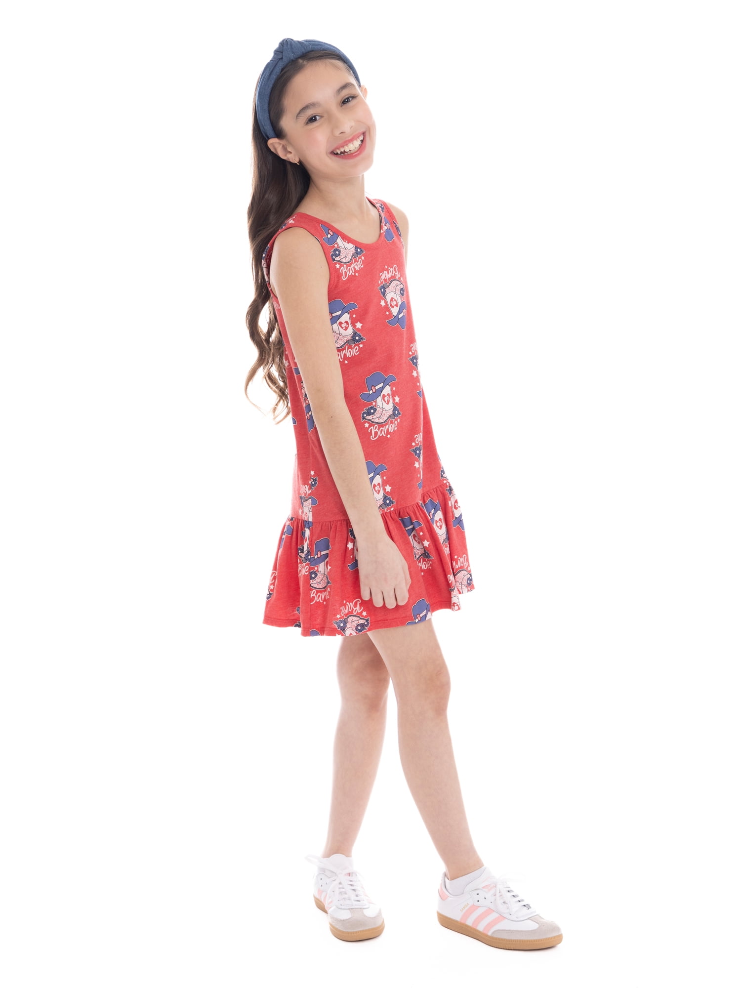 Barbie Girls Tank Printed Dropwaist Dress, Sizes 4-12