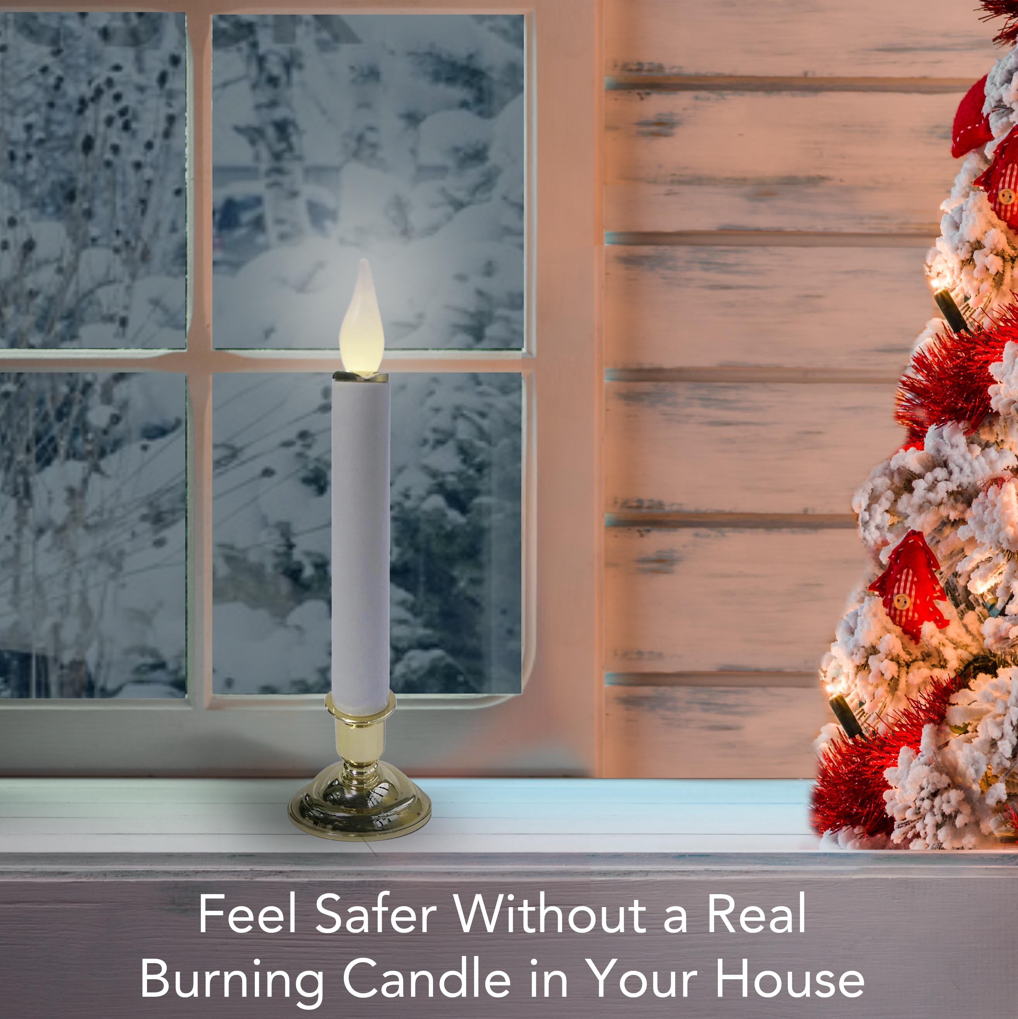 Brite Star Battery Operated 9-inch LED Candles - 6 Count Flickering Flameless Candles with Timer - Perfect for Home Décor