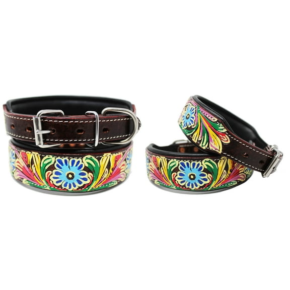 XSmall 9''- 13'' Rhinestone Paint Dog Puppy Collar Crystal 100% Cow Leather 6029