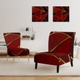 thumbnail image 3 of Designart "Yellow Triangulars Over Shades Of Red" Upholstered Modern Accent Chair - Arm Chair, 3 of 5