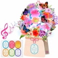 thumbnail image 5 of KALAKALA Birthday Cards, Light and Music Happy Birthday Card, Lily and Butterflies, 10 Inch Life Sized Forever Flower Bouquet 3D Pop Up Birthday Gift Card for Women Wife Mom Daughter Sister, 5 of 5