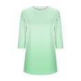 thumbnail image 5 of Womens 3/4 Sleeve Tunic Tops, Long Length Shirts for Women Fall Fashion Loose Fit Ombre Tie Dye Crewneck T-Shirts, 5 of 5