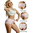thumbnail image 4 of DINGLU Cotton Underwear for Women High Waisted Panties Full Coverage Underpants Soft Strech Ladies Briefs 5 Pack,Size 7, 4 of 5